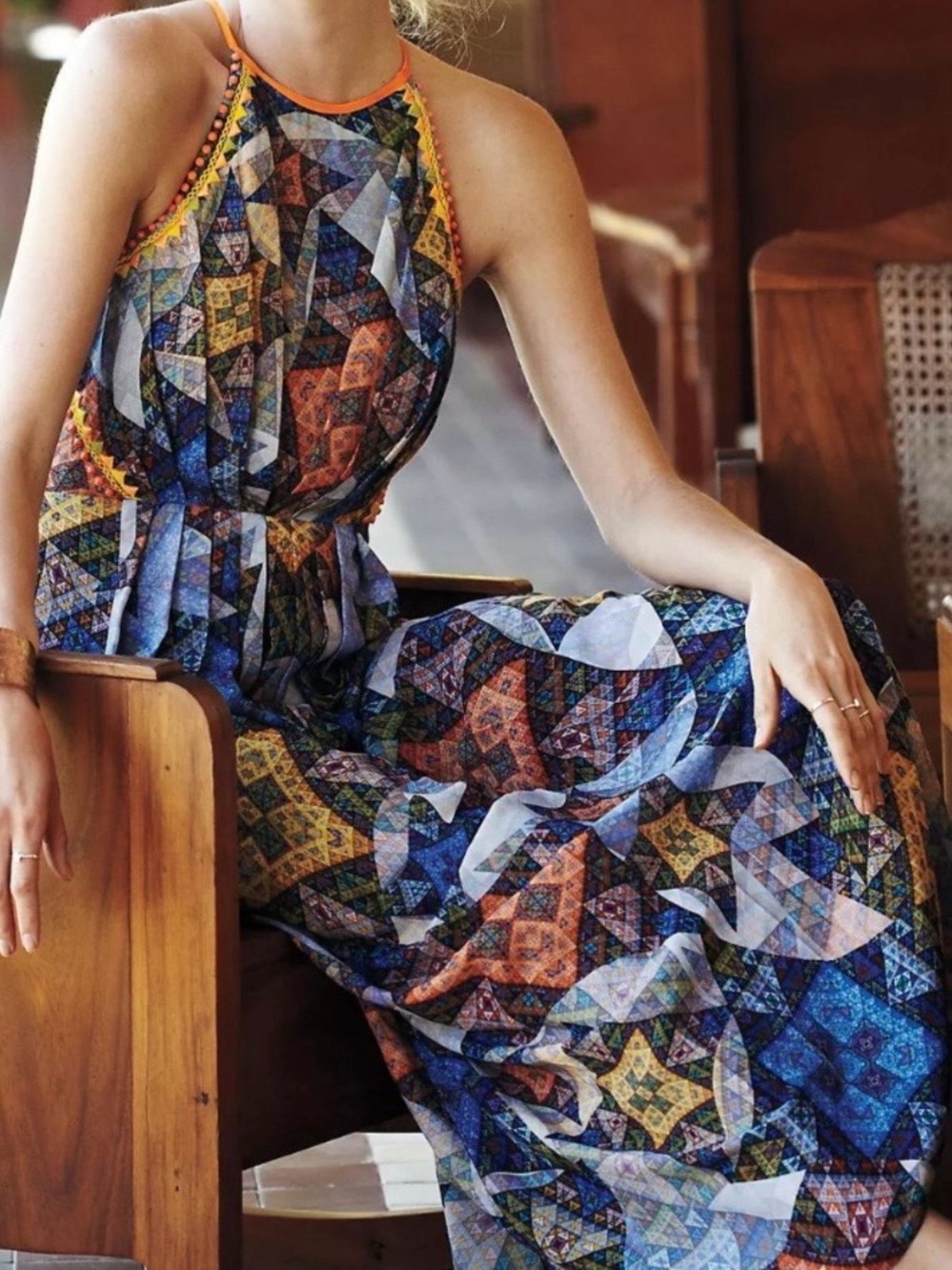 Anthropologie Ranna Gill Patchwork Maxi Dress size M